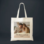 Tote Bag Photo de famille moderne & Nom personnalisé Cadeau<br><div class="desc">Photo de famille moderne & Nom personnalisé Cadeau</div>