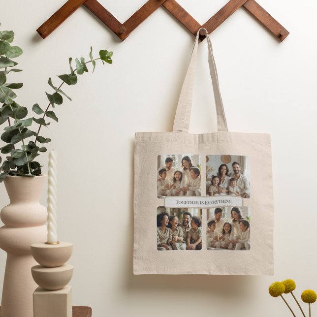 Tote Bag Photo de famille personnalisée – Ensemble est tout (Créateur téléchargé)