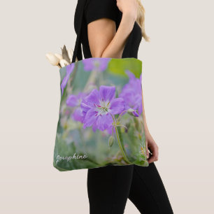 Tote Bag Photo de fleur sauvage de géranium pourpre avec no