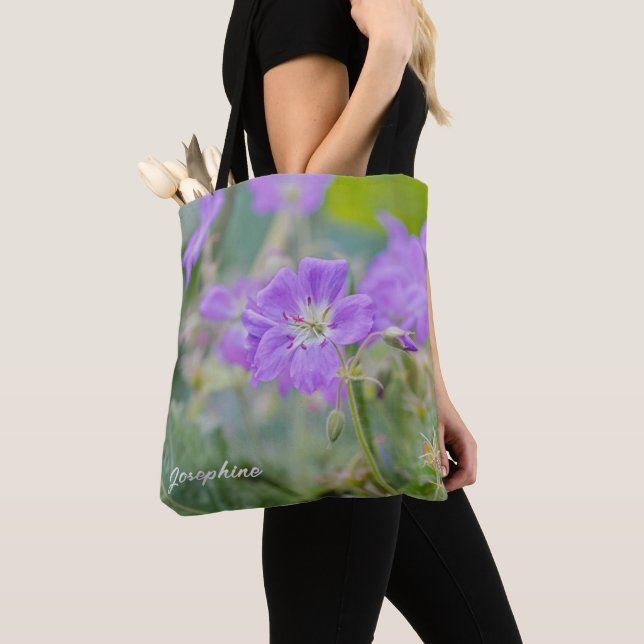 Tote Bag Photo de fleur sauvage de géranium pourpre avec no (De près)
