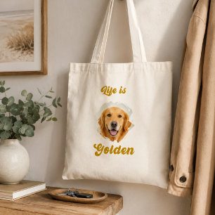 Tote Bag Photo de Golden Retriever La vie est en or