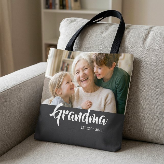 Tote Bag Photo de grand-mère établie Script (Grandma Established Script Photo Tote Bag)
