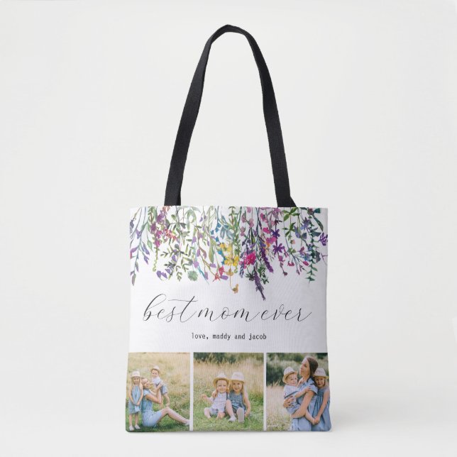 Tote Bag Photo de la meilleure maman moderne jamais (Devant)