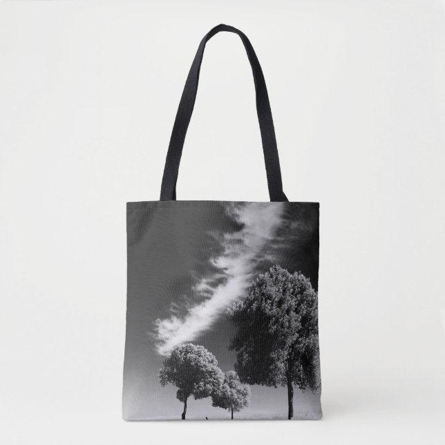TOTE BAG PHOTO DE LA PERSONNE SUR LA ROUTE ENTRE ARBRES (Devant)