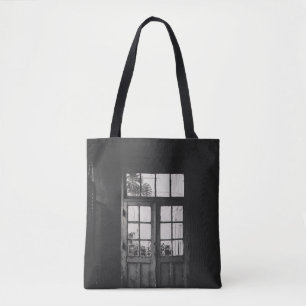 TOTE BAG PHOTO DE L'ÉCHELLE GRAYSQUE DE LA PORTE EN VERRE C