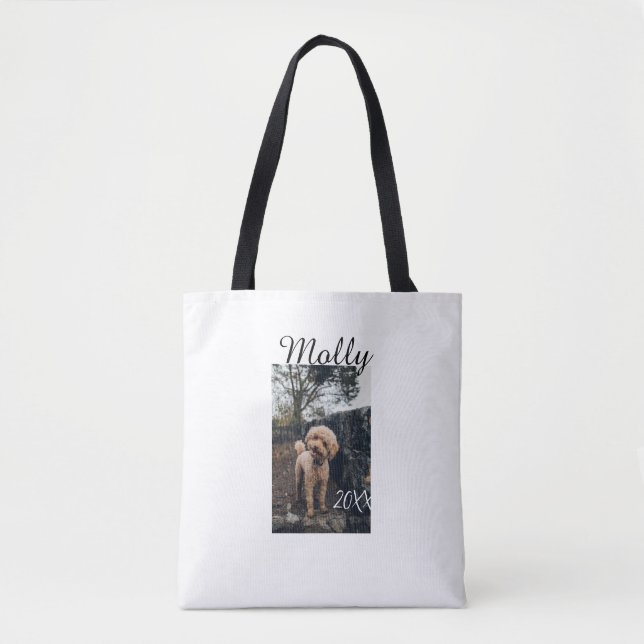 Tote Bag Photo de naissance d'animal de compagnie chien cha (Devant)