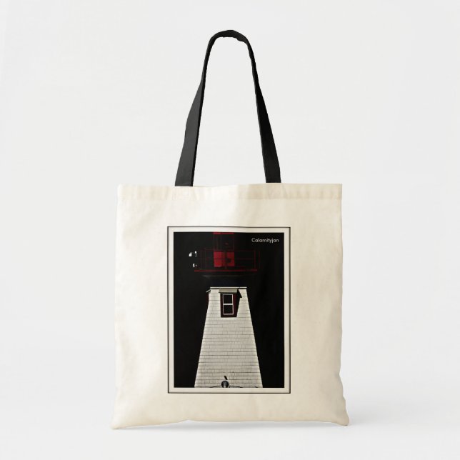 Tote Bag Photo de phare et de corneille sur fourre-tout (Devant)