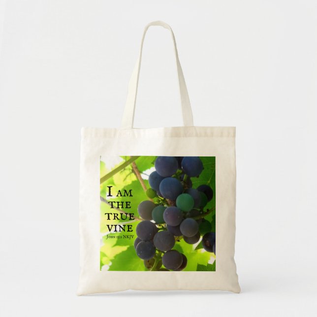Tote Bag Photo de Raisins Violets Évangile des Versets de l (Devant)