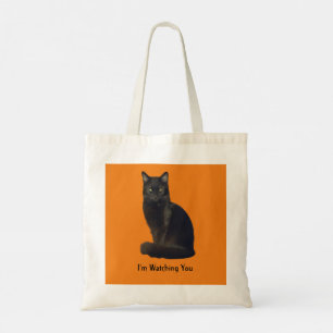 Tote Bag Photo découpée Chat Noir Éteinte Vous Regardant Or