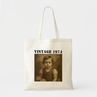 Tote Bag Photo d'enfance personnalisée et année Vintage per