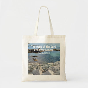 Tote Bag Photo des versets de la Bible Océanique Translucid