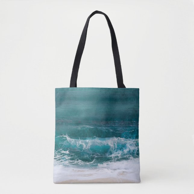 Tote Bag Photo Deux Côtés Personnalisée Plage Moderne (Devant)