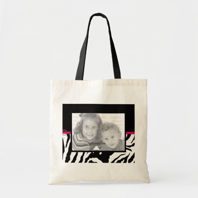 TOTE BAG PHOTO D'IMPRESSION EN ZEBRA NOIR ET BLANC (Devant)