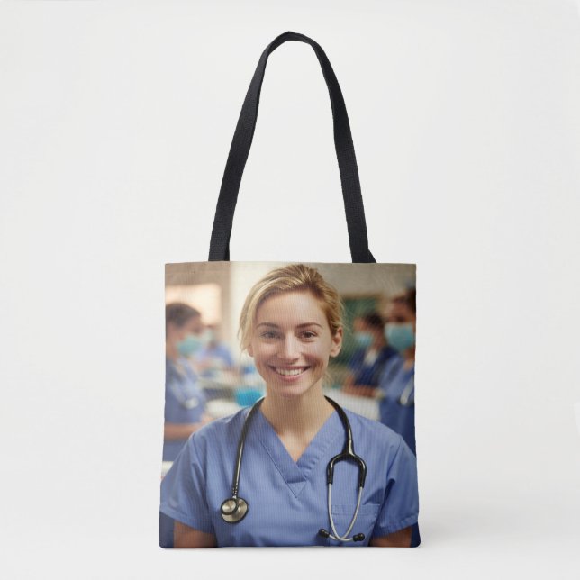Tote Bag Photo d'infirmière personnaliser (Devant)