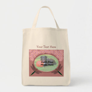 Tote Bag Photo Dragonfly And Pink Daisies