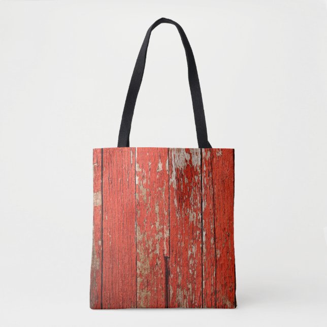Tote Bag Photo du côté d'une grange rouge rustique sur un s (Devant)