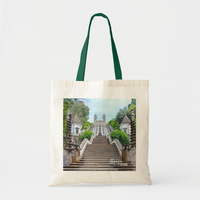 Tote Bag Photo du Sanctuaire Bom Jesus Braga, avec prière (Devant)