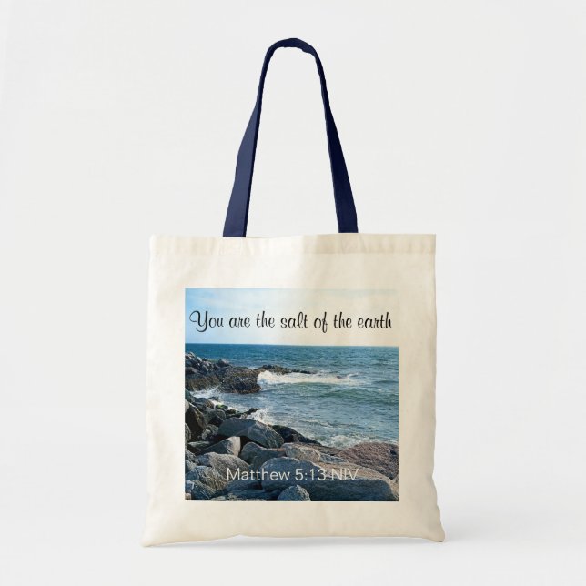 Tote Bag Photo du sel marin de la Bible de la Terre Verse (Devant)