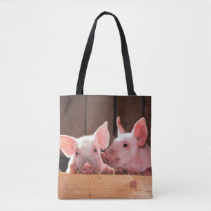 Tote Bag Photo d'un animal de porcelets roses mignons