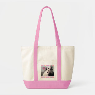 Tote Bag Photo d'un chien blanc mignon portant des oreilles