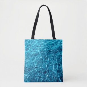 Tote Bag Photo d'une macro-bulle d'eau claire bleue