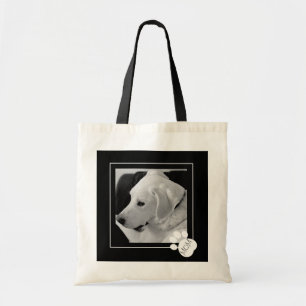 Tote Bag Photo en noir et blanc de mignonette Chien Maman P