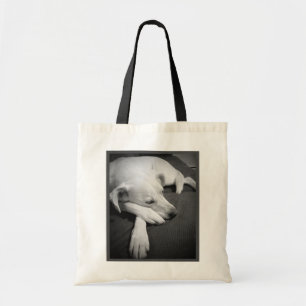 Tote Bag Photo en noir et blanc d'un beau chien dormant