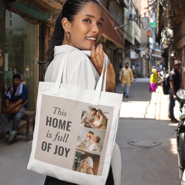 Tote Bag Photo Famille Couple Moderne & Citation Famille (Créateur téléchargé)