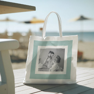 Tote Bag Photo Famille Moderne Mint Simple Lovely Cadeau