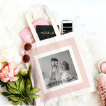 Tote Bag Photo Famille Moderne Pastel Rose Simple Cadeau<br><div class="desc">Photo Famille Moderne Pastel Rose Simple Cadeau</div>