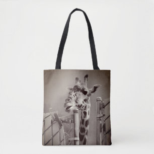 Tote Bag Photo Giraffe - Style Vintage
