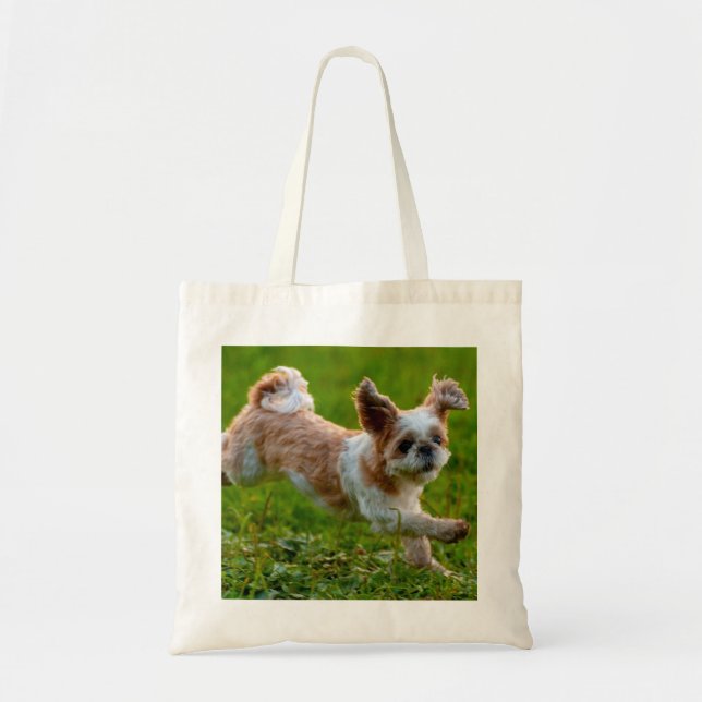 Tote Bag Photo mignonne tournant Chien Shih Tzu (Devant)