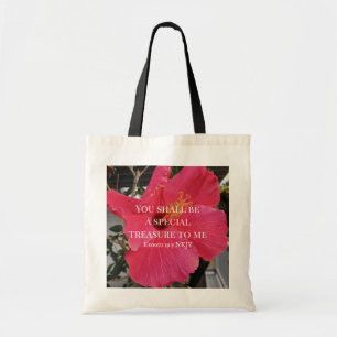 Tote Bag Photo of Hibiscus Special Treasure Bible Verse