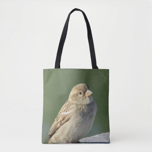 Tote Bag Photo Oiseau Petit Bruant Brown Maison (Devant)
