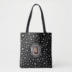 Tote Bag Photo personnalisé avec cercle de perles sur fond 