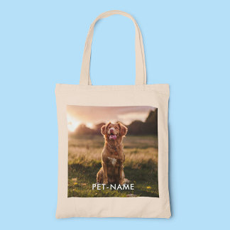 Tote Bag Photo personnalisée avec le nom de votre chien