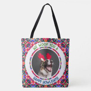 Tote Bag Photo personnalisée Chien de Noël Maman maman mama