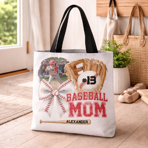 Tote Bag Photo personnalisée de maman de baseball