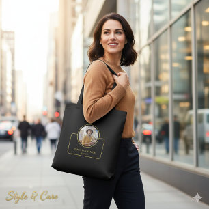 Tote Bag Photo personnalisée et nom avec titre de fonction 