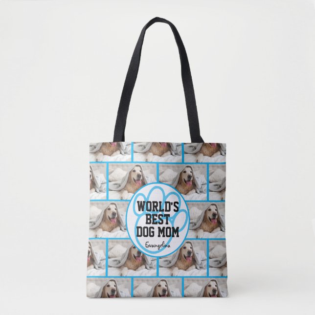 Tote Bag Photo personnalisée Girly Worlds Best Dog Mom (Devant)