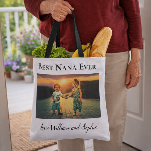 Tote Bag Photo personnalisée Meilleure Mamie Ever 