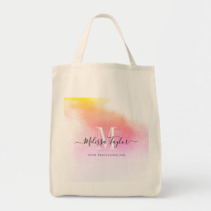 Tote Bag Photo rose et or Holographie monogrammée