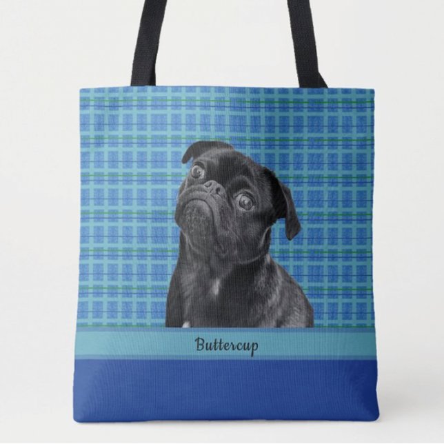 Tote Bag Photo Turquoise Blue Aqua et Turquoise Dog (Créateur téléchargé)