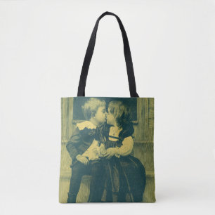 Tote Bag Photo vintage d'amour et de romance, Enfants s'emb