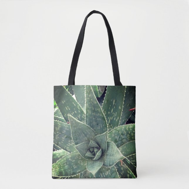 Tote Bag Photographie d'aloès succulent vert (Devant)