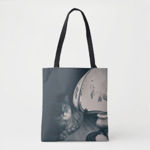 Tote Bag Photographie de style noir de chats et lampes