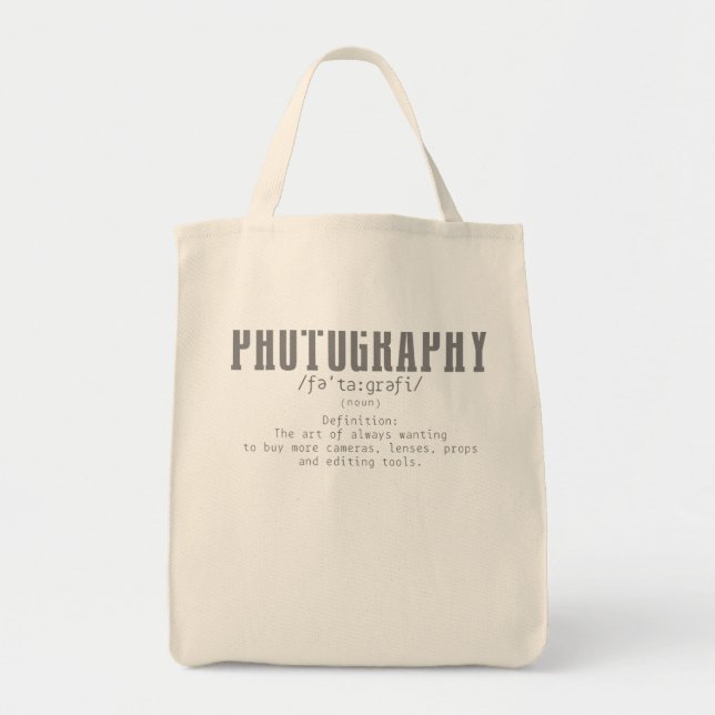 Tote Bag Photographie Définition Dictionnaire Caméra Drôle  (Devant)