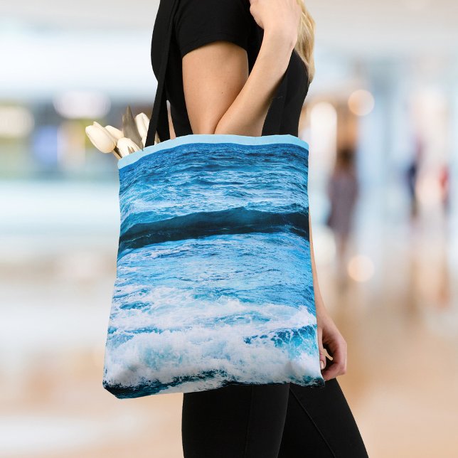 Tote Bag Photographie des vagues océaniques turquoise tropi (Créateur téléchargé)