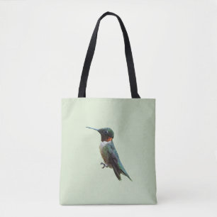 Tote Bag Photographie d'oiseau de colibri à gorge rubis