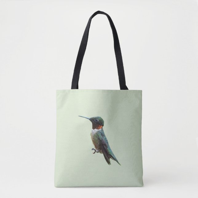 Tote Bag Photographie d'oiseau de colibri à gorge rubis (Devant)